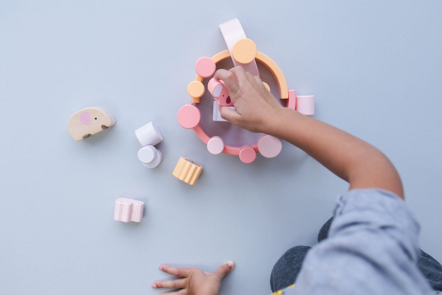 Pink Animal Rainbow Stacking Toy
