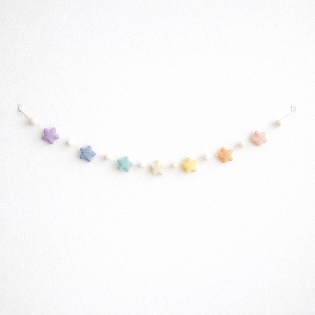 Felt Pastel Star Garland