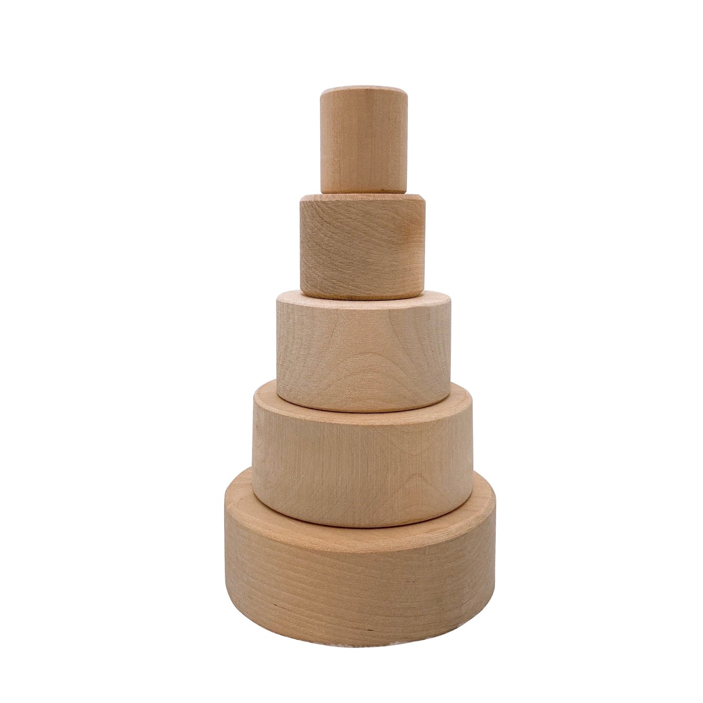5 Pcs Natural Wooden Stacking Nesting Cup Bowl Set