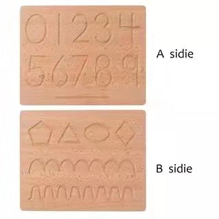 Reversible Number Wooden Tracing Board