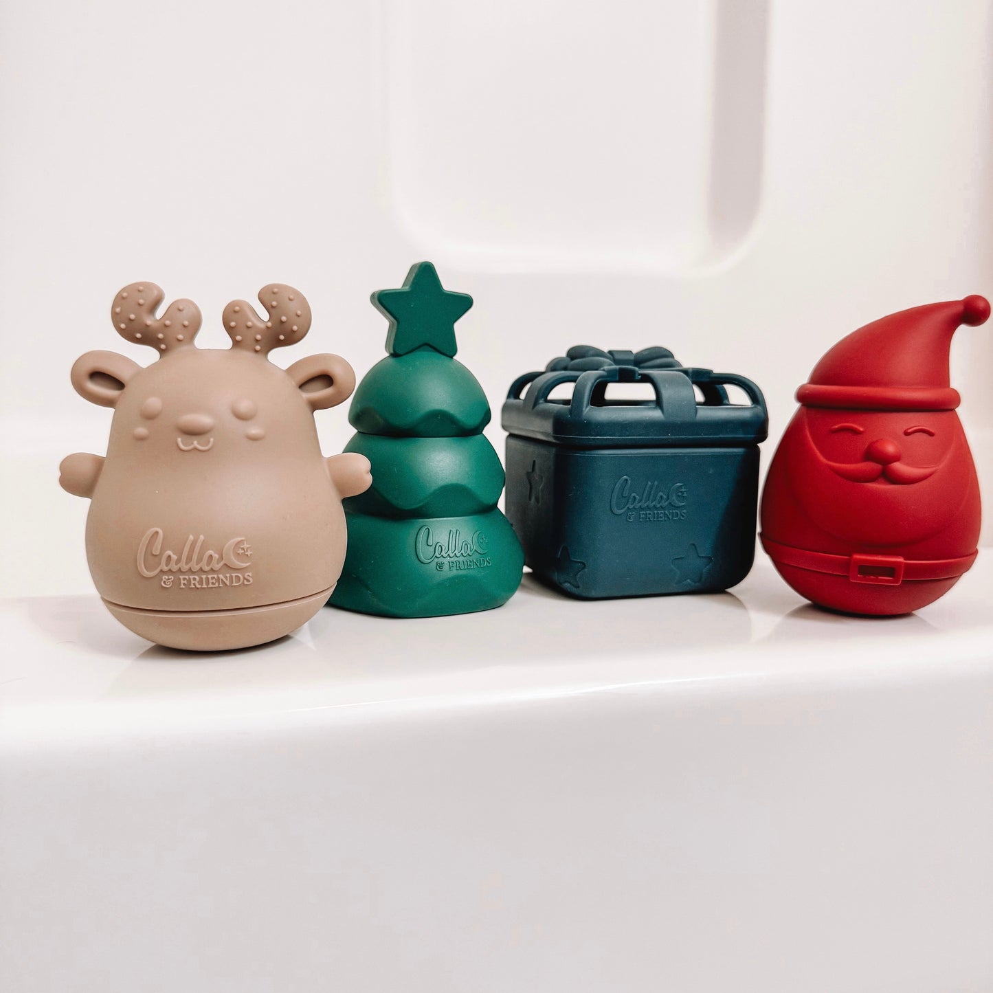 Holly Jolly Christmas Silicone Bath Toys
