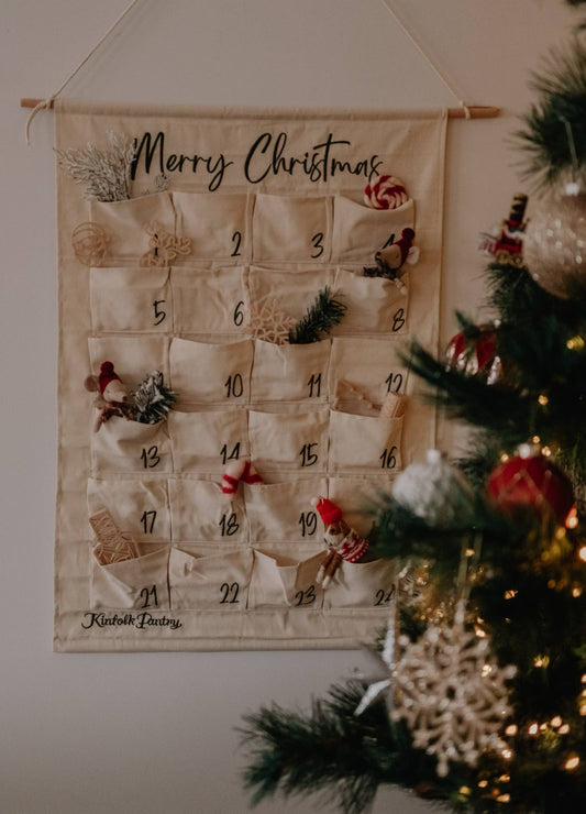 Kinfolk Linen Christmas Advent Hanging Calendar