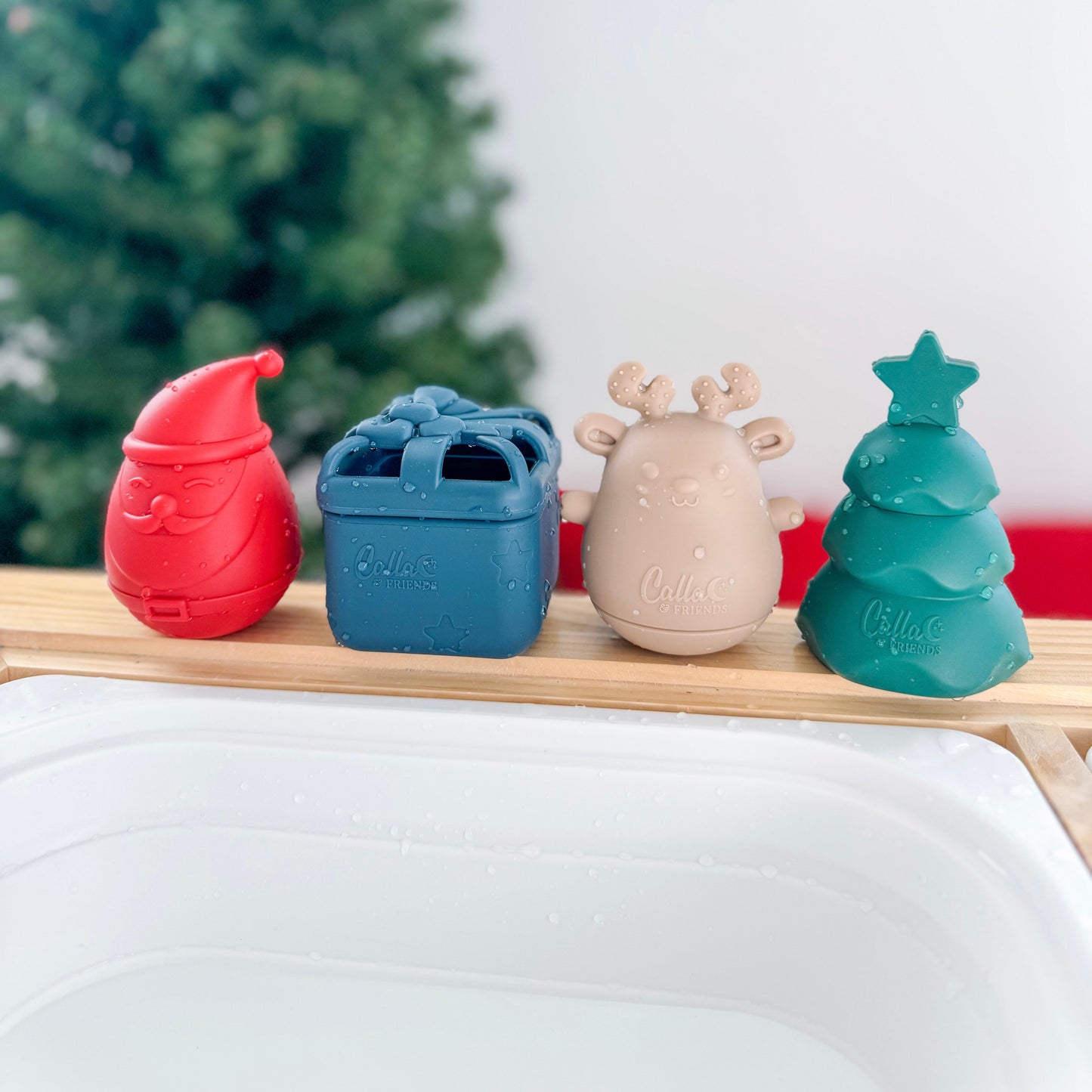 Holly Jolly Christmas Silicone Bath Toys
