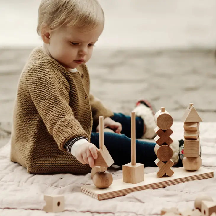 Stacking Shapes Montessori Toy with XL Pieces