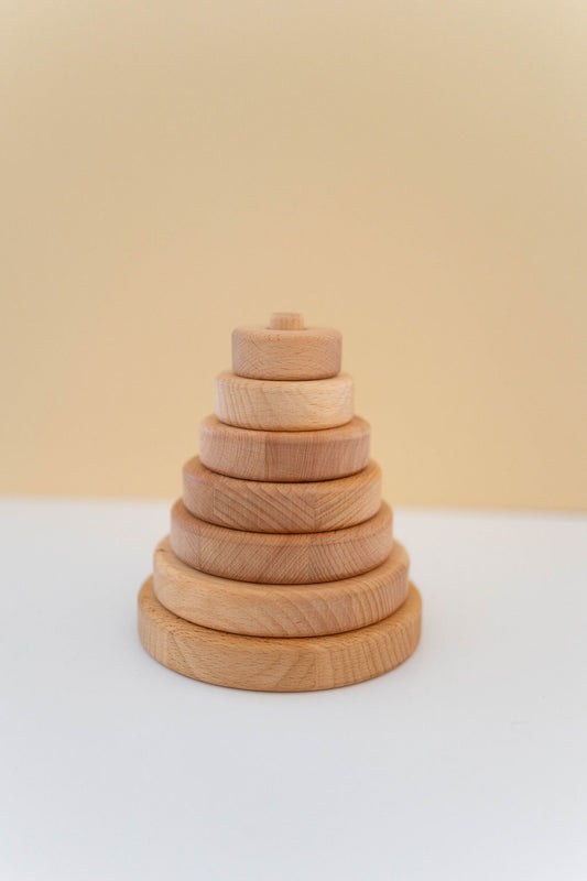 Lindquist Lane Wooden Circle Stacker in Natural Wood