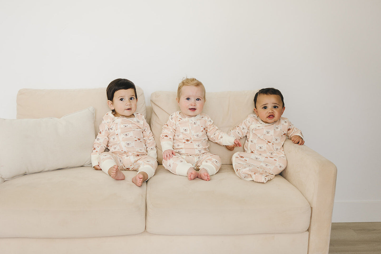 GOTS Certified Organic Cotton Zippy Pajamas in Checkered Bear