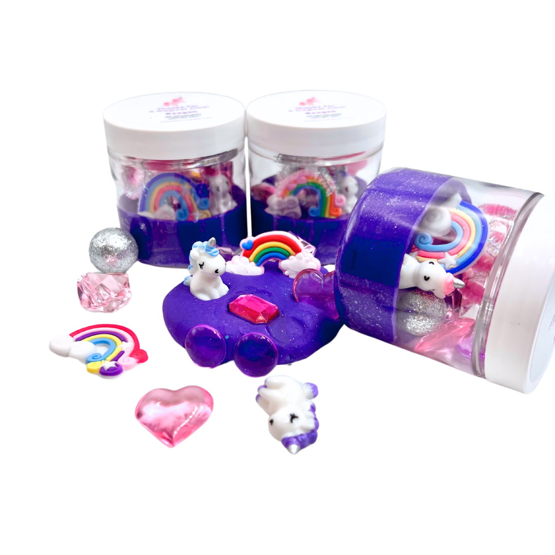 Rainbow Unicorn Play Dough Party Favors for Kids' Birthdays