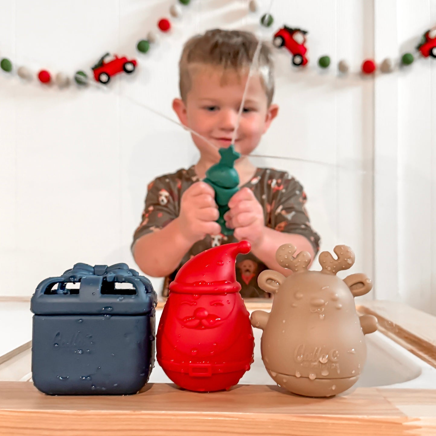 Holly Jolly Christmas Silicone Bath Toys