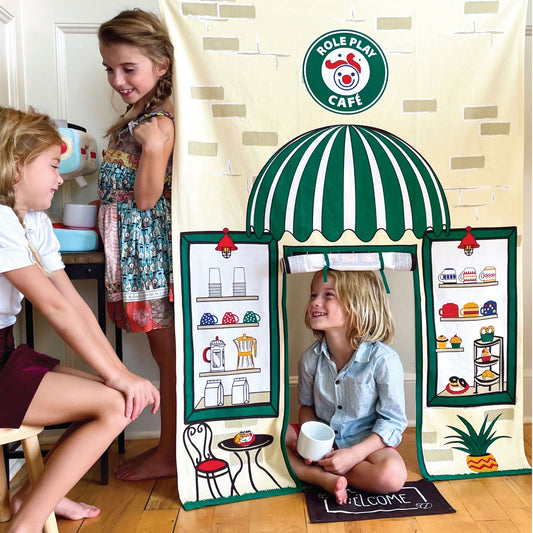 Café  Doorway Storefront with Coffee Making Machine by Role Play Kids