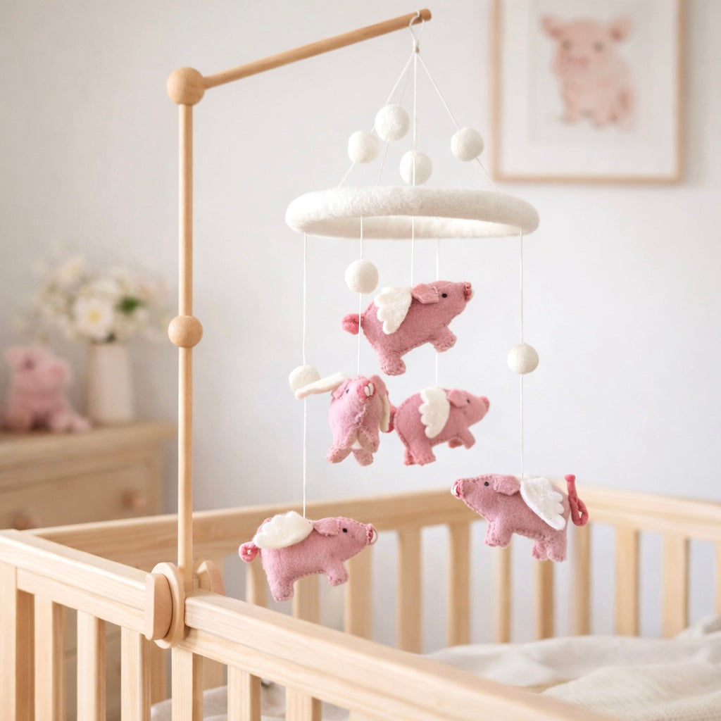 Felt Baby Mobile - Flying Pig