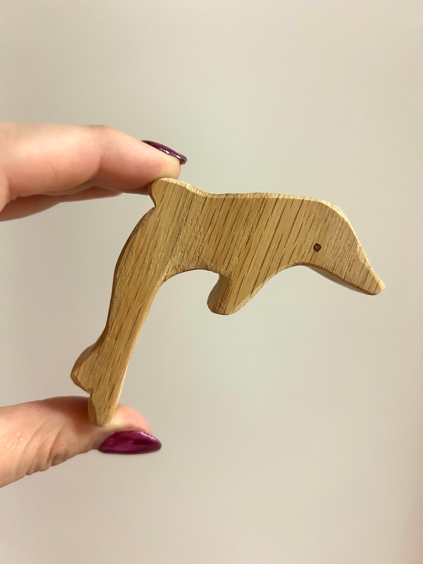 Hand Carved Dolphin Wood Toy Figure