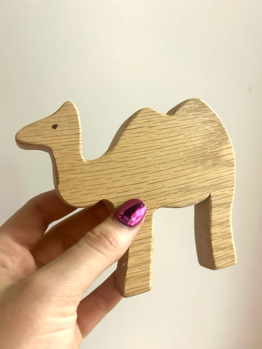 Hand Carved Camel Wood Toy Figure