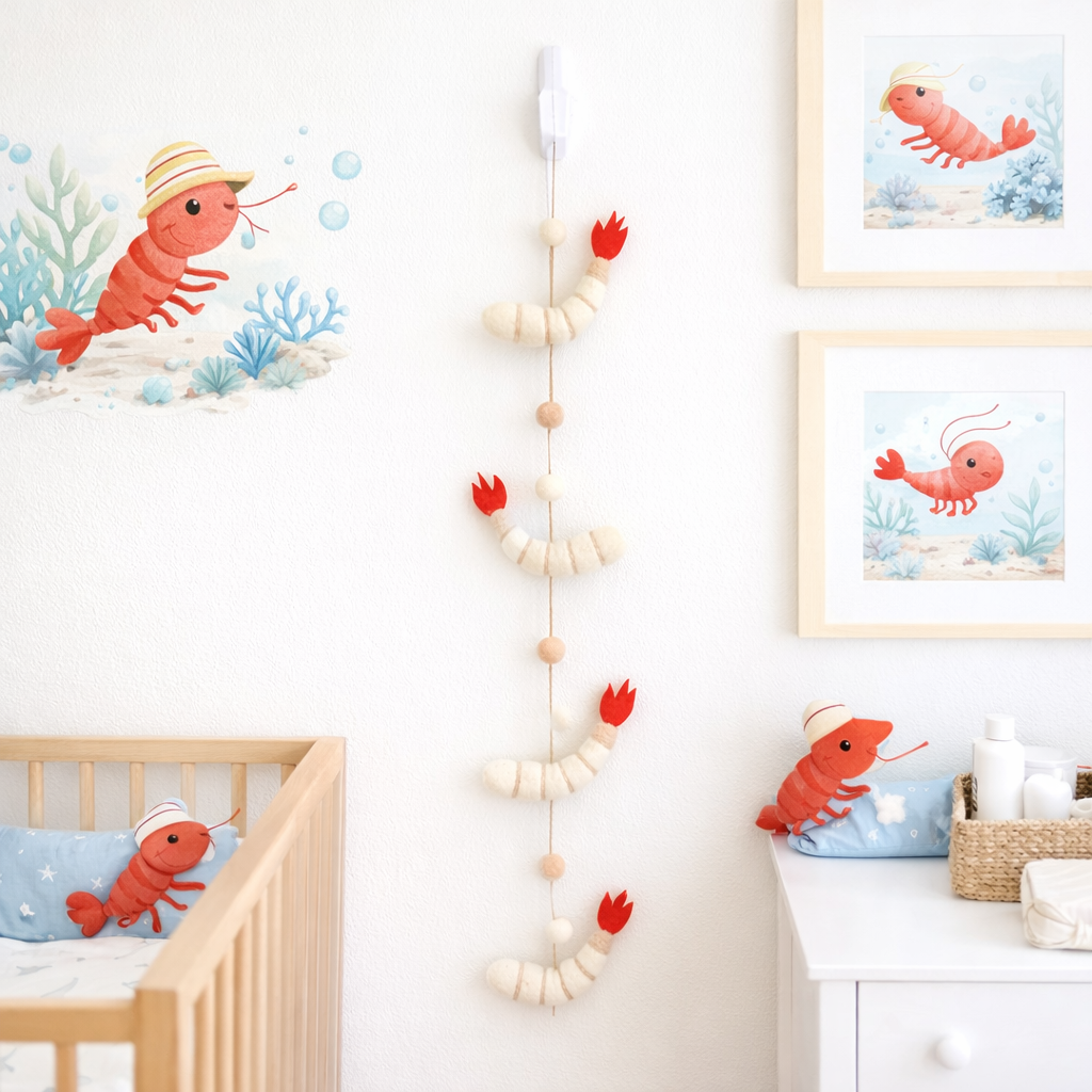 Felt Garland - Shrimp