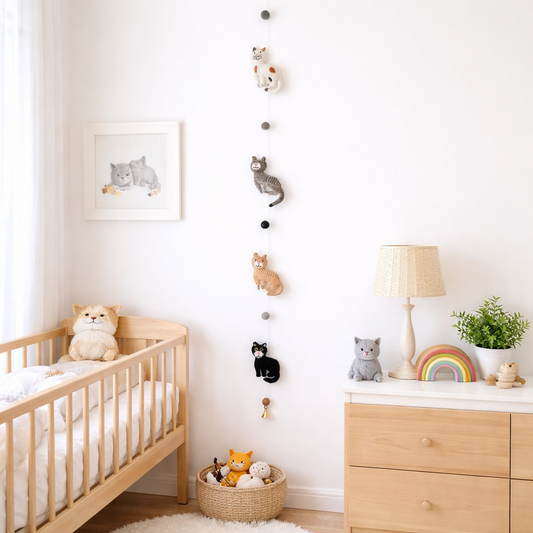 Felt Stitched Cat Garland