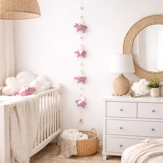 Felt Flying Pig Garland