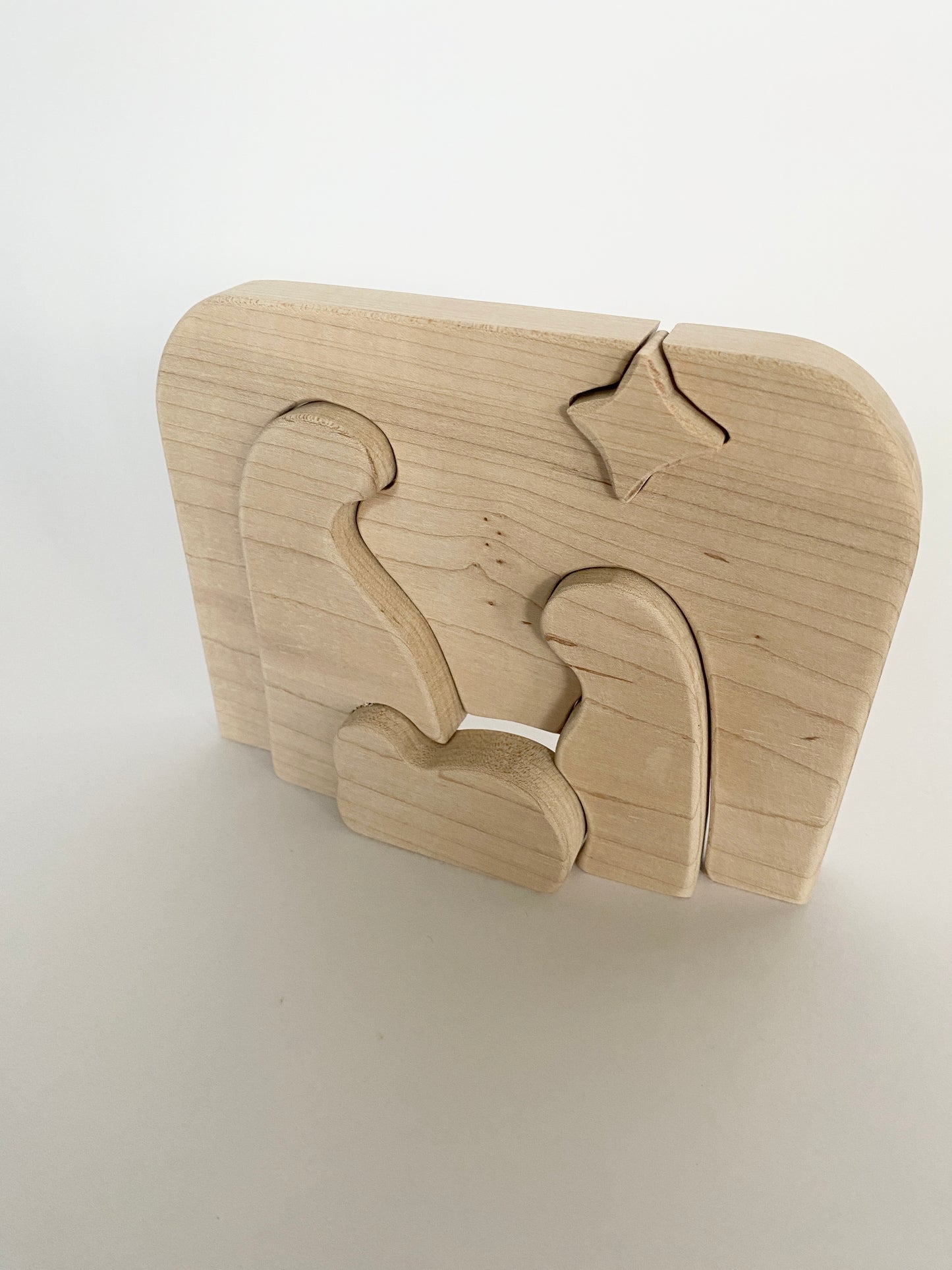 Modern Simple Wooden Nativity Scene Christmas Puzzle