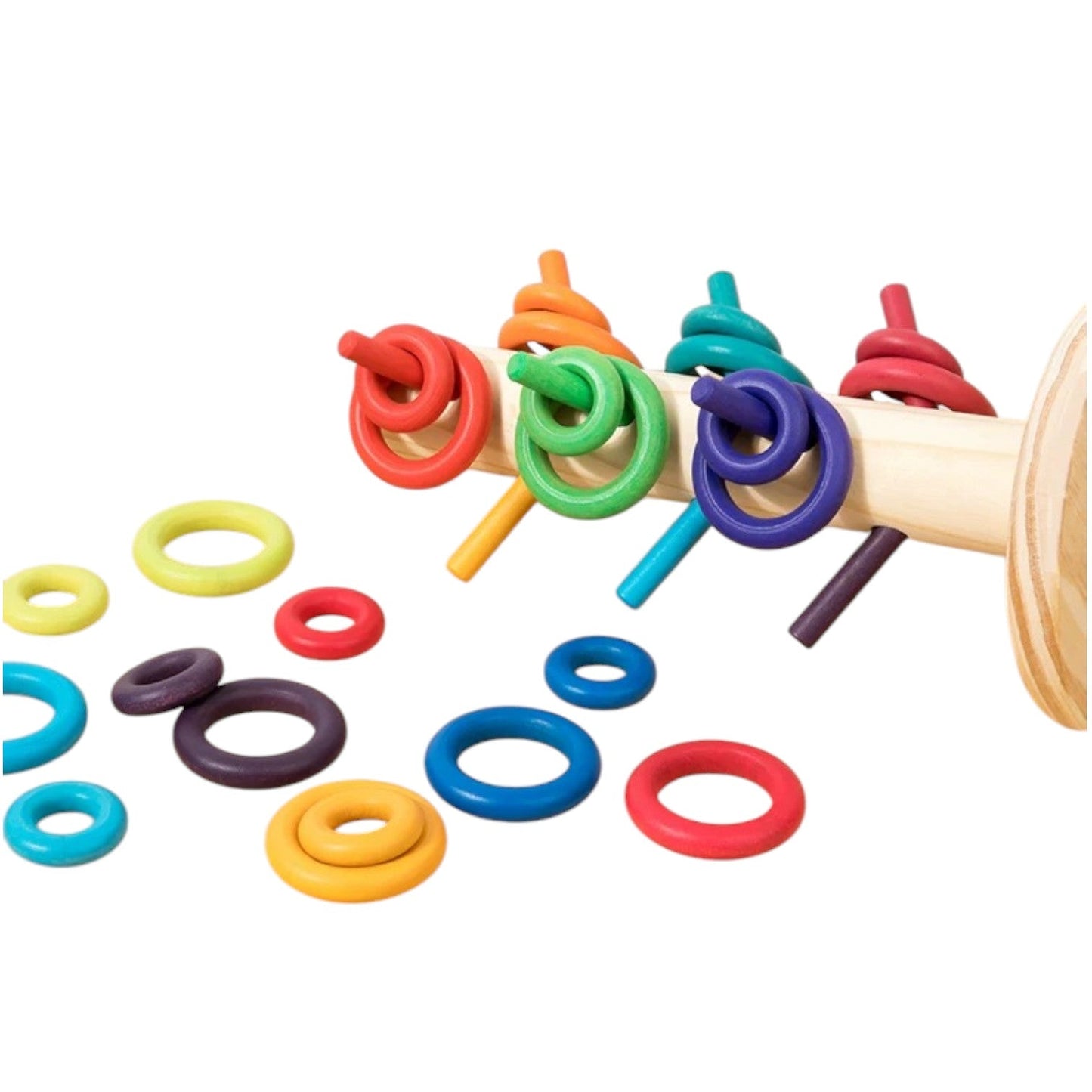 12-Dowel Sorting Tree with 24 Building Rings Set