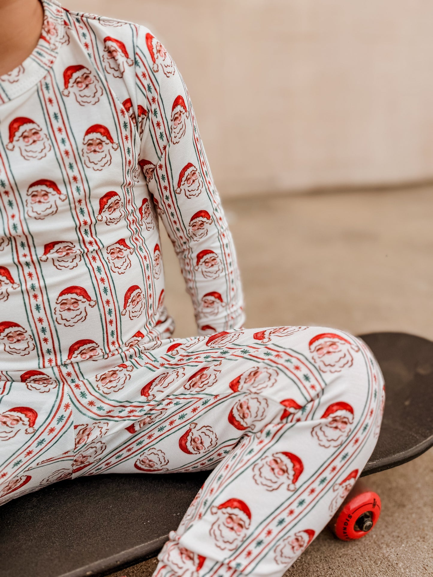 Vintage Santa Bamboo Christmas Pajamas - 2pc Set