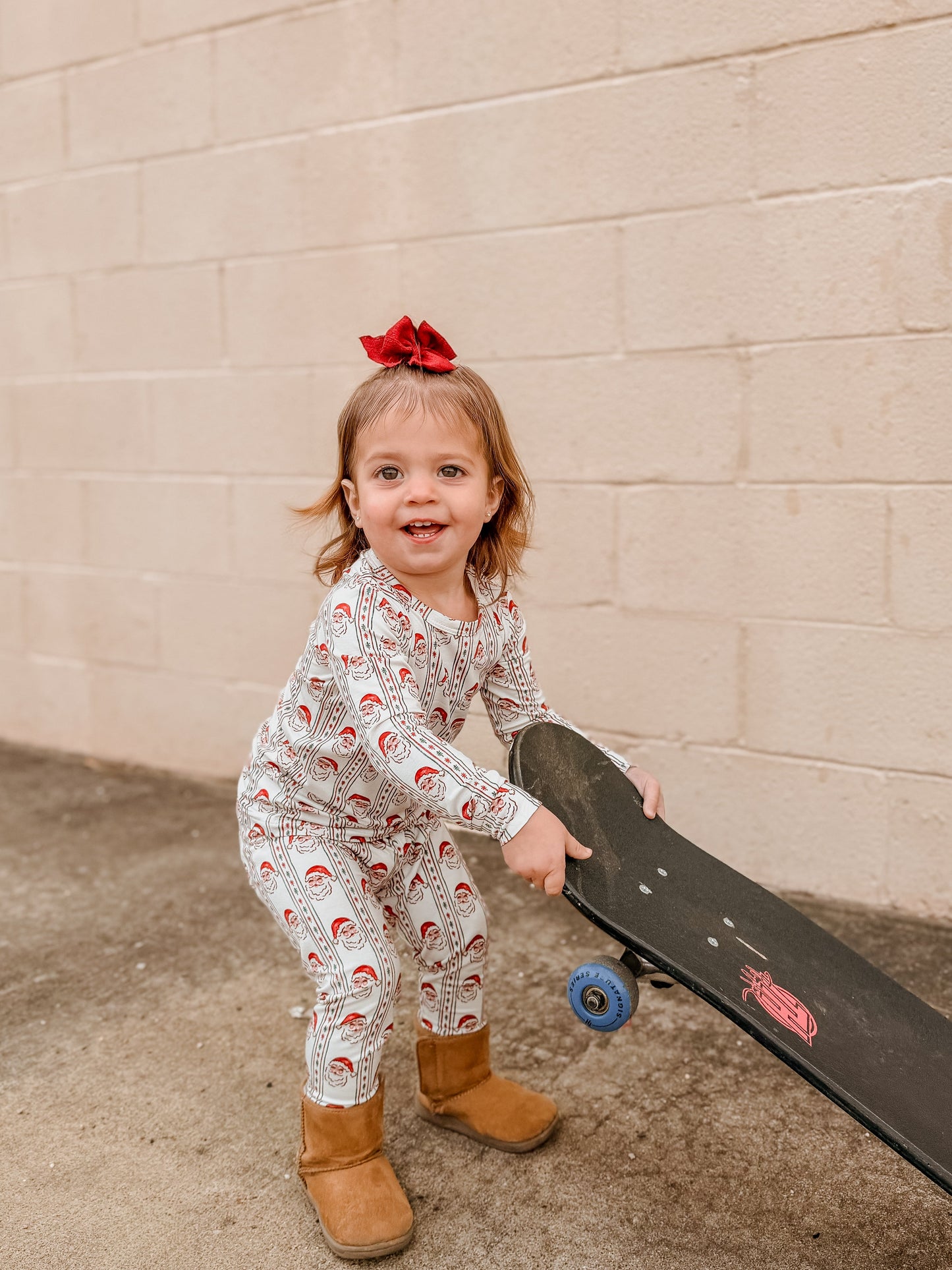 Vintage Santa Bamboo Christmas Pajamas - 2pc Set