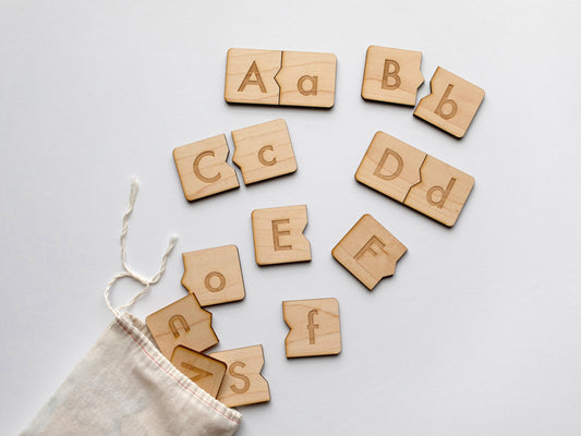 Wooden Alphabet Puzzle Uppercase & Lowercase Matching Game
