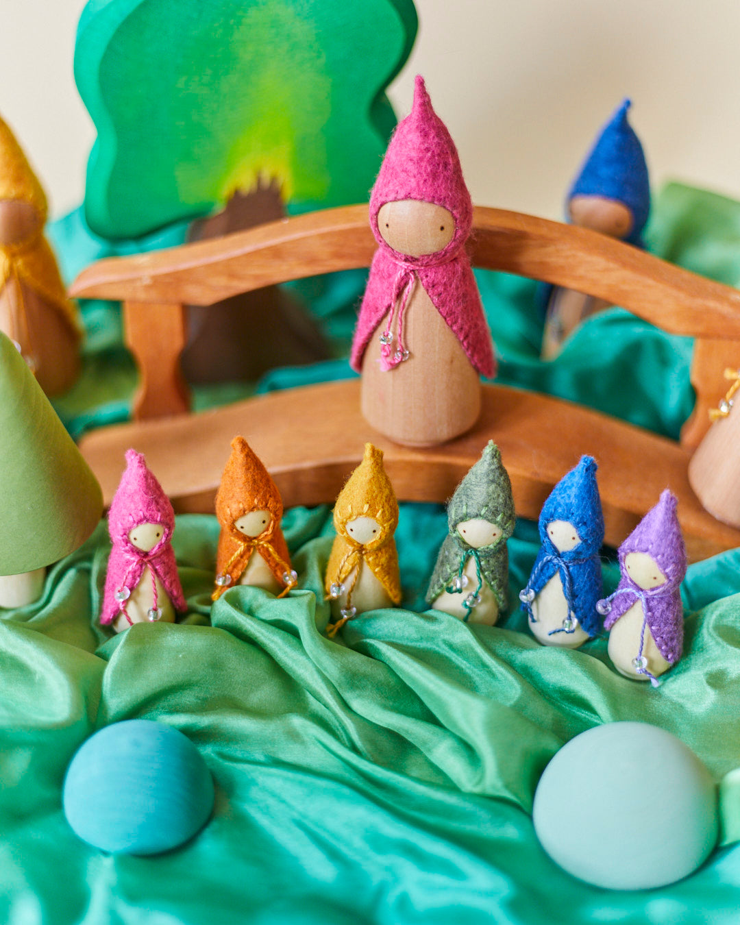 Mini Yellow Wooden Gnome