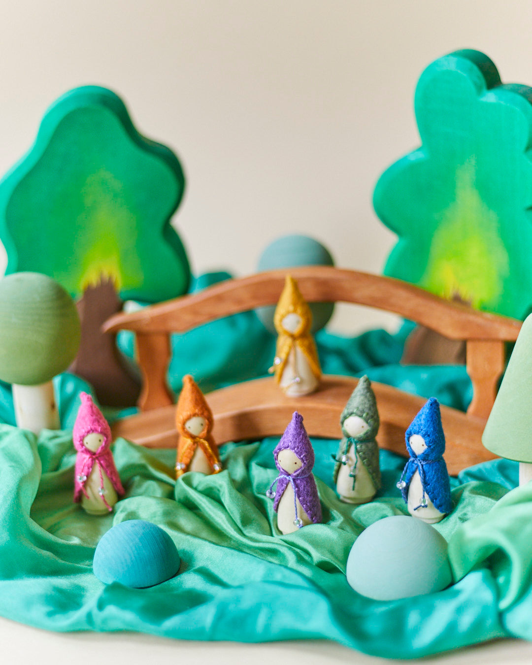 Mini Blue Wooden Gnome