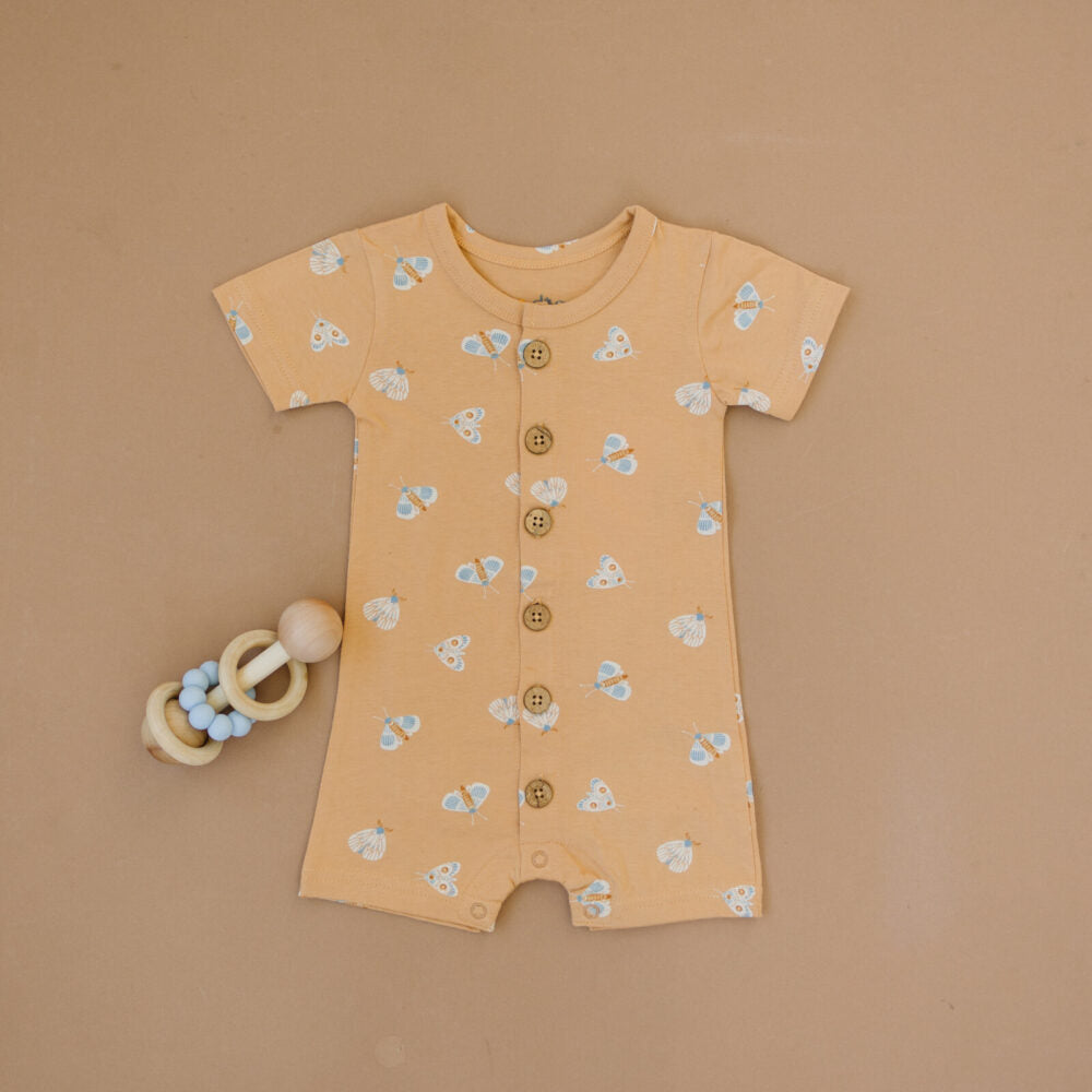 GOTS Certified Organic Cotton Short Sleeve Romper - Magical Moth