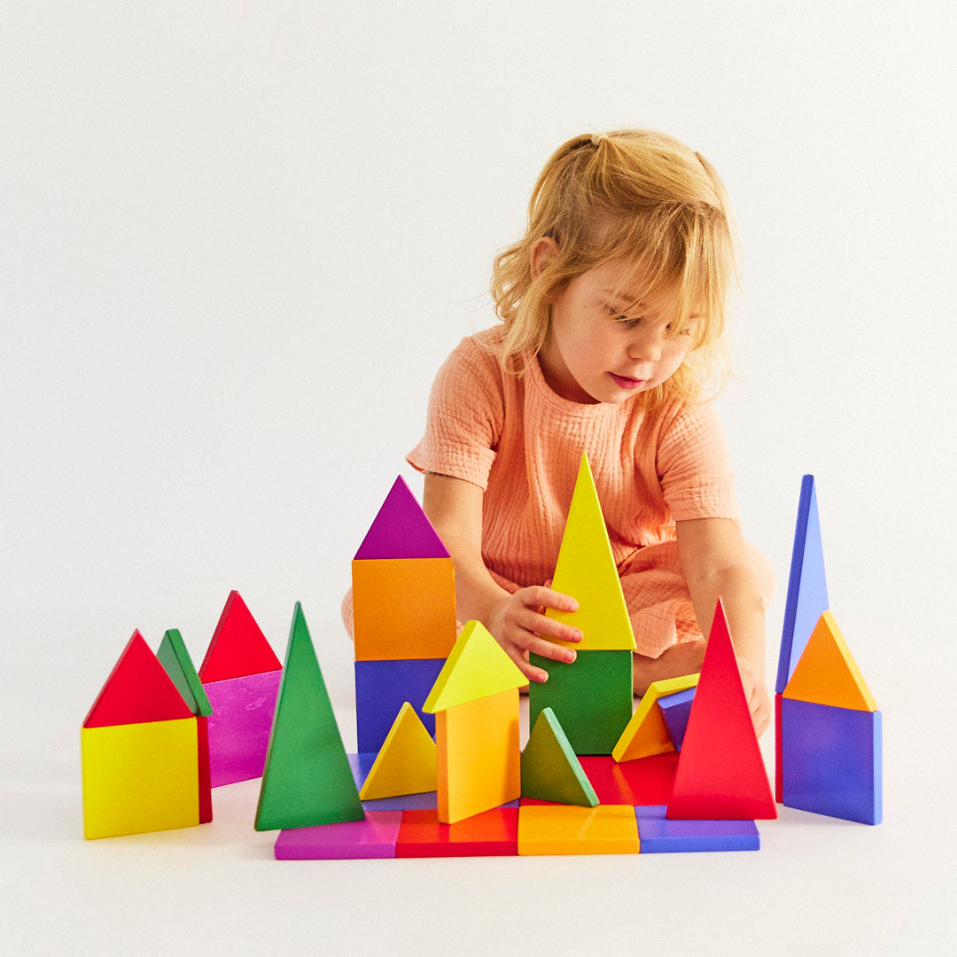 Magnetic Wooden Playtiles – 32-Piece Set