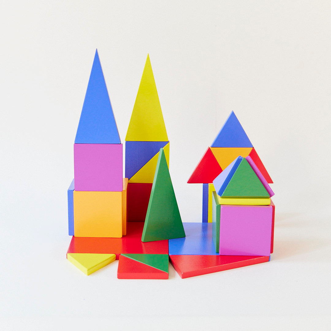 Magnetic Wooden Playtiles – 32-Piece Set