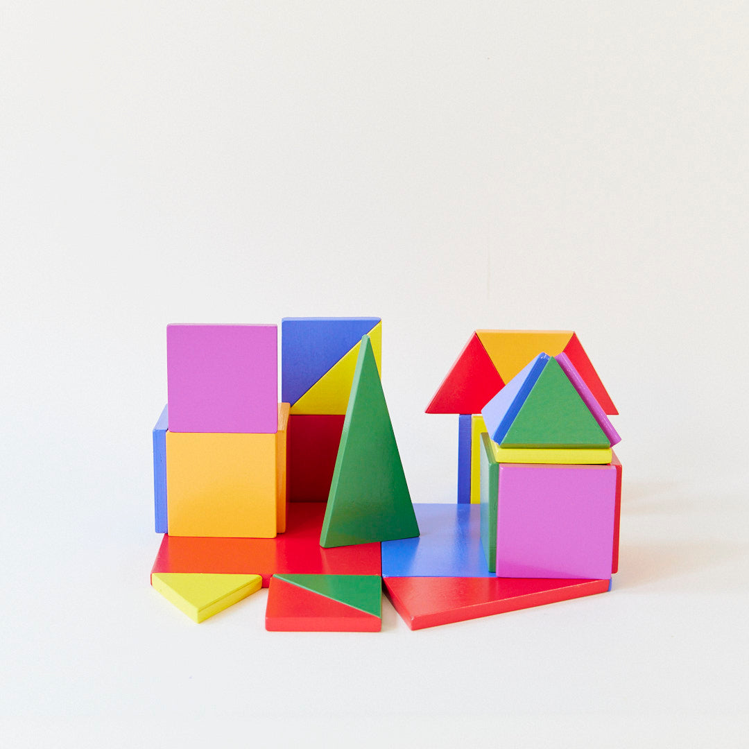 Magnetic Wooden Playtiles – 32-Piece Set