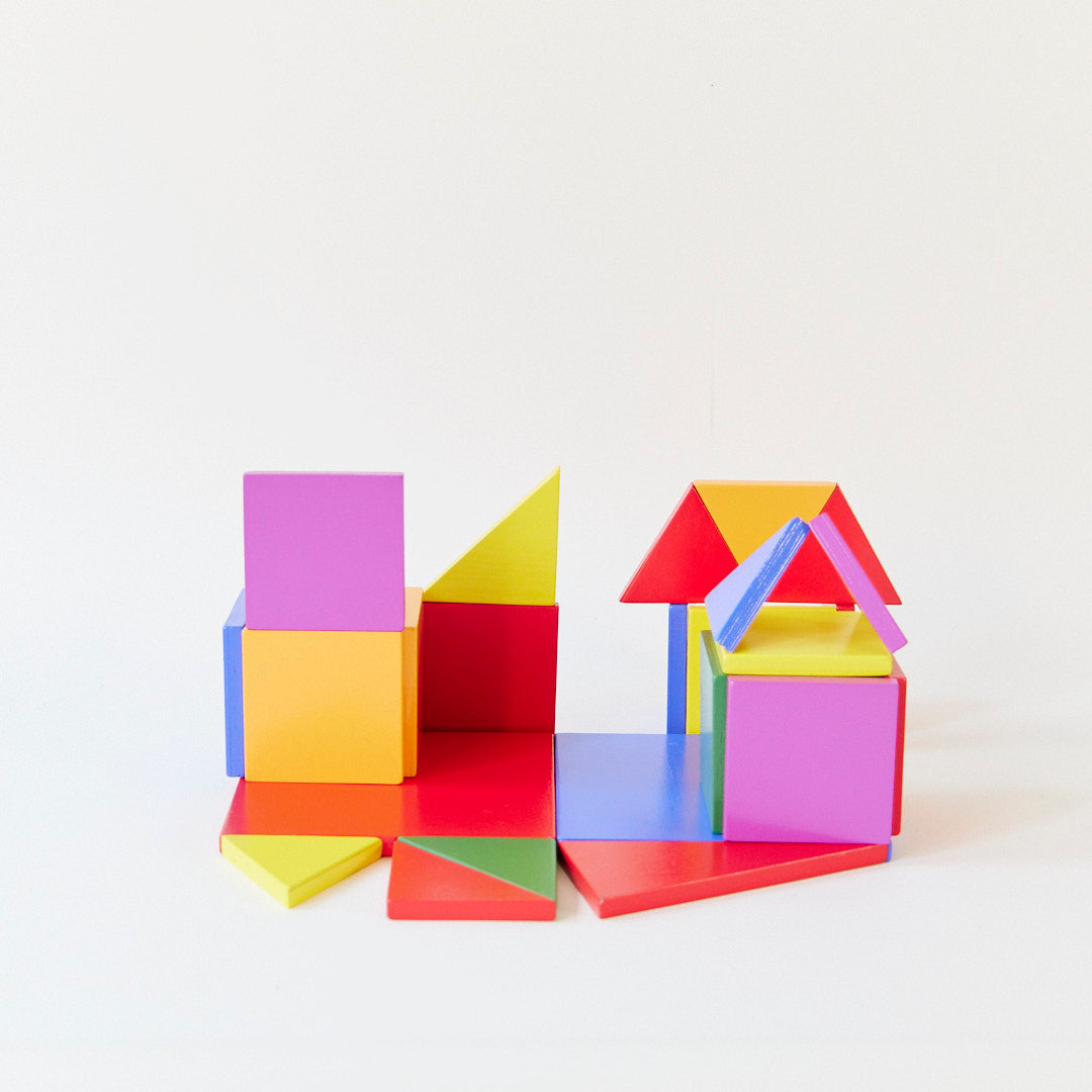 Magnetic Wooden Playtiles – 32-Piece Set