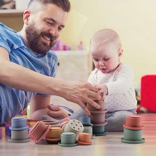 Silicone Stacking Cups for Bath, Beach, or Play