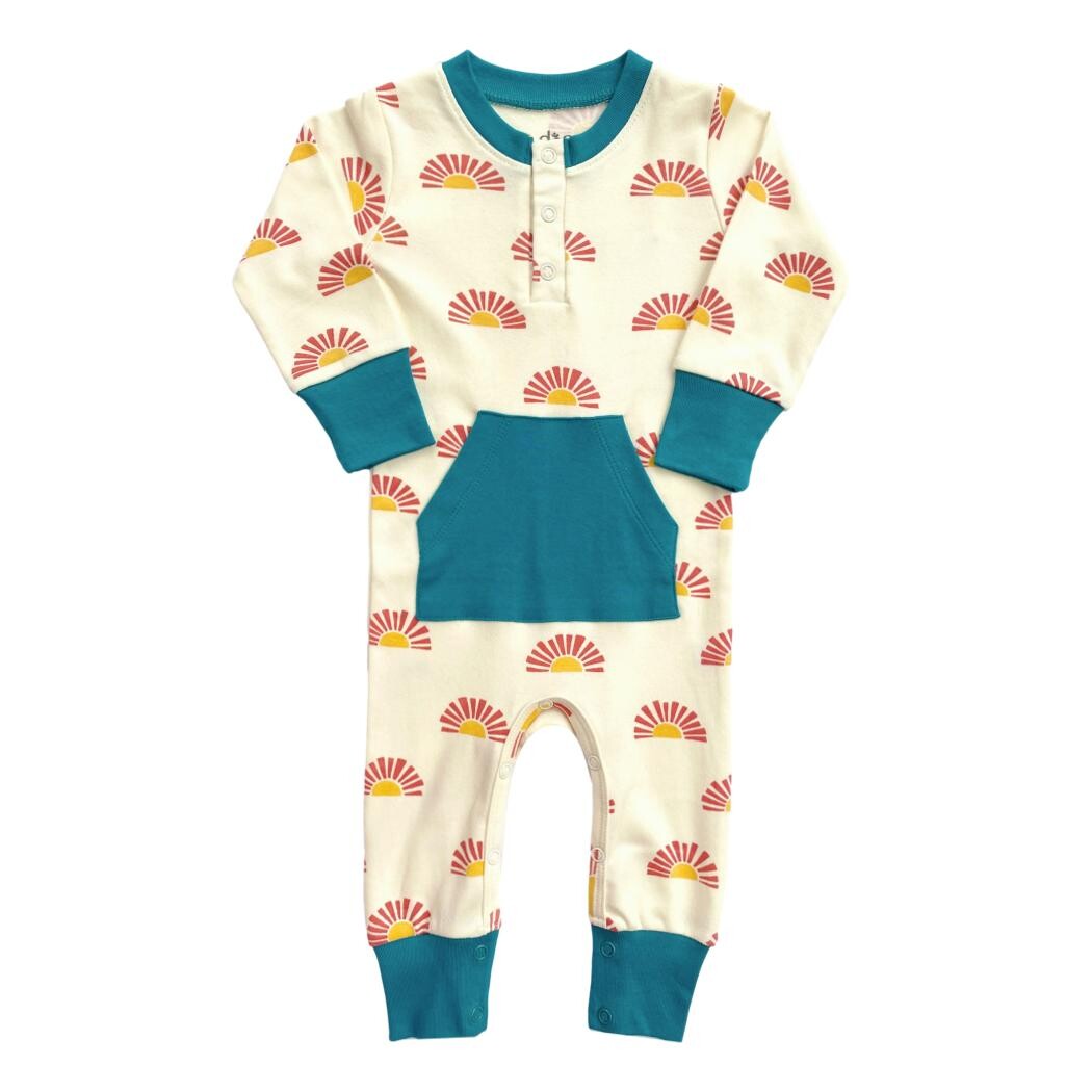 GOTS Certified Organic Cotton Playsuit in Sunrise