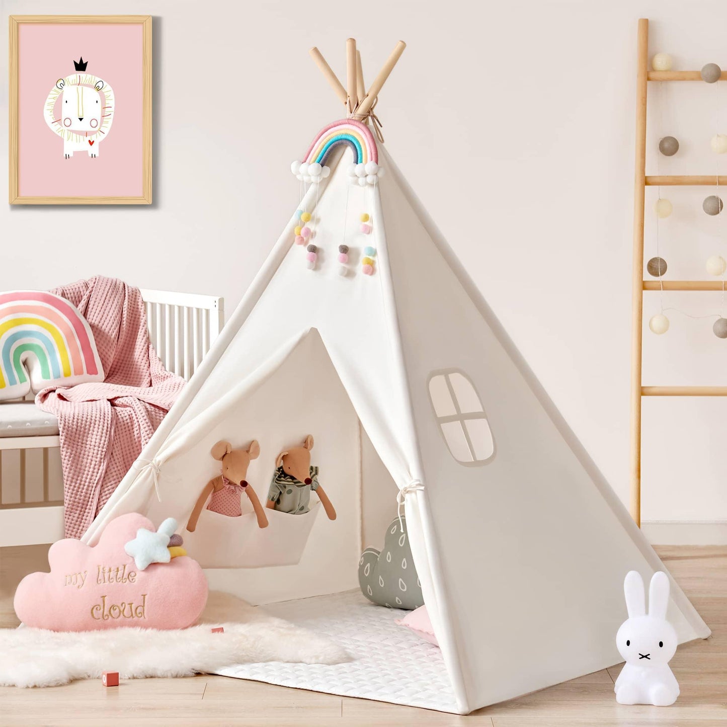 Teepee Tent for Kids with Mat - Indoor Play Tent