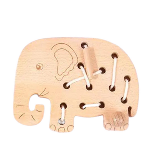 Elephant Threading & Lacing Rope Toy