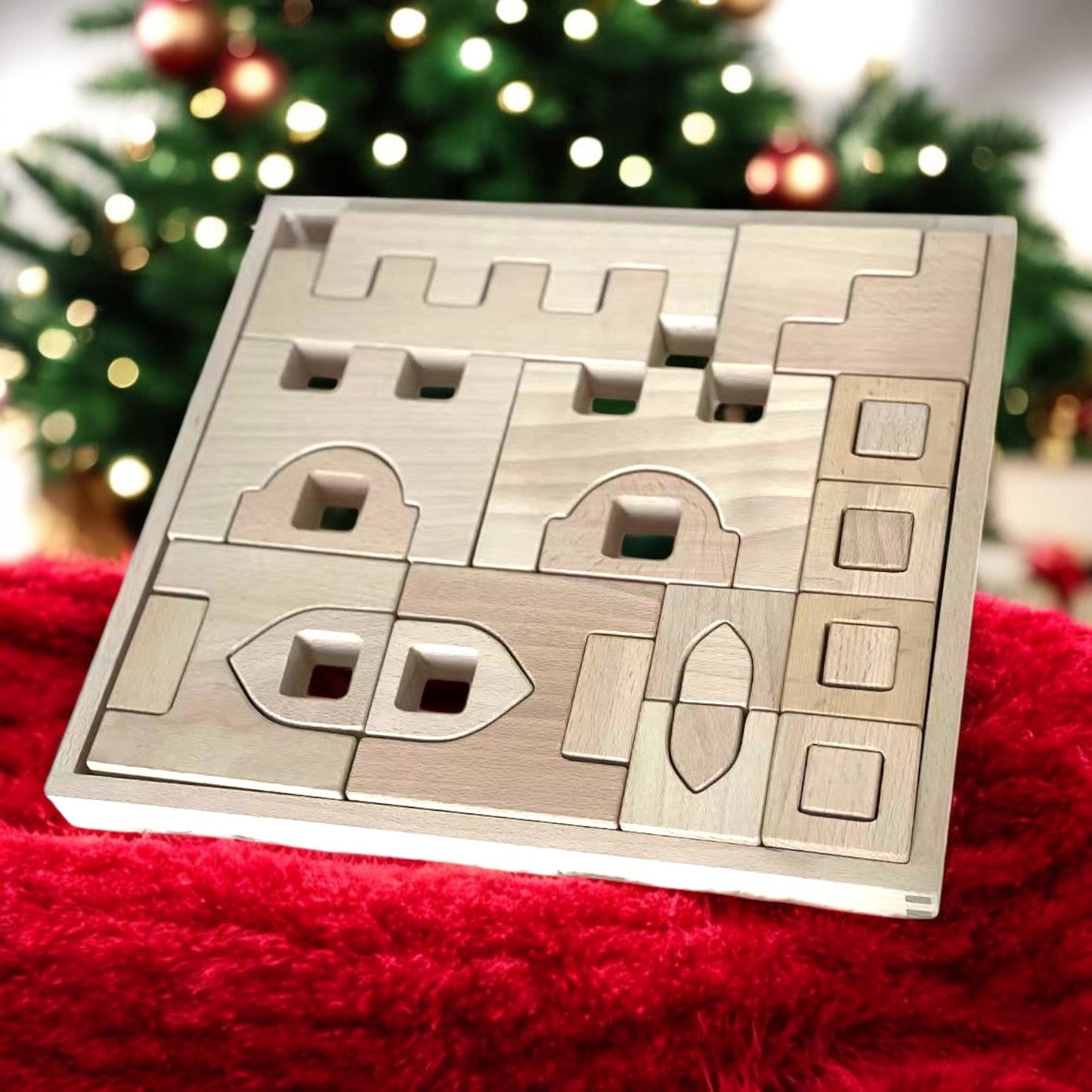 Natural Wooden Architectural Building Blocks – 21 or 26 Piece Set