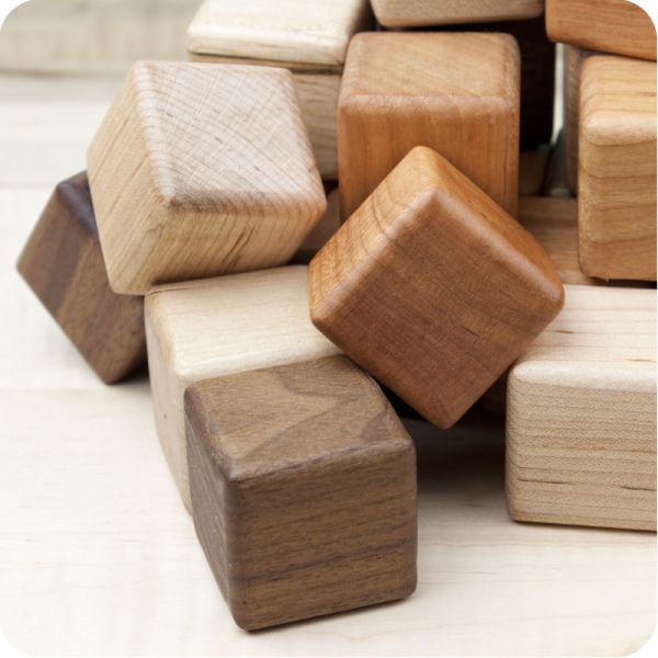 Set of 12 Wood Blocks for Babies