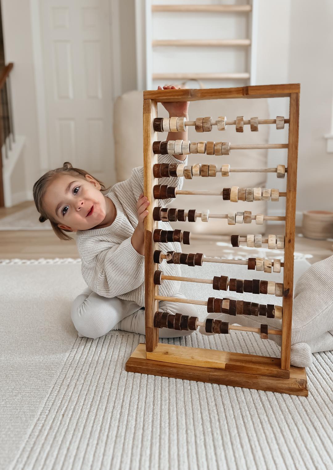 Natural Tree Abacus with 100 Wooden Counters