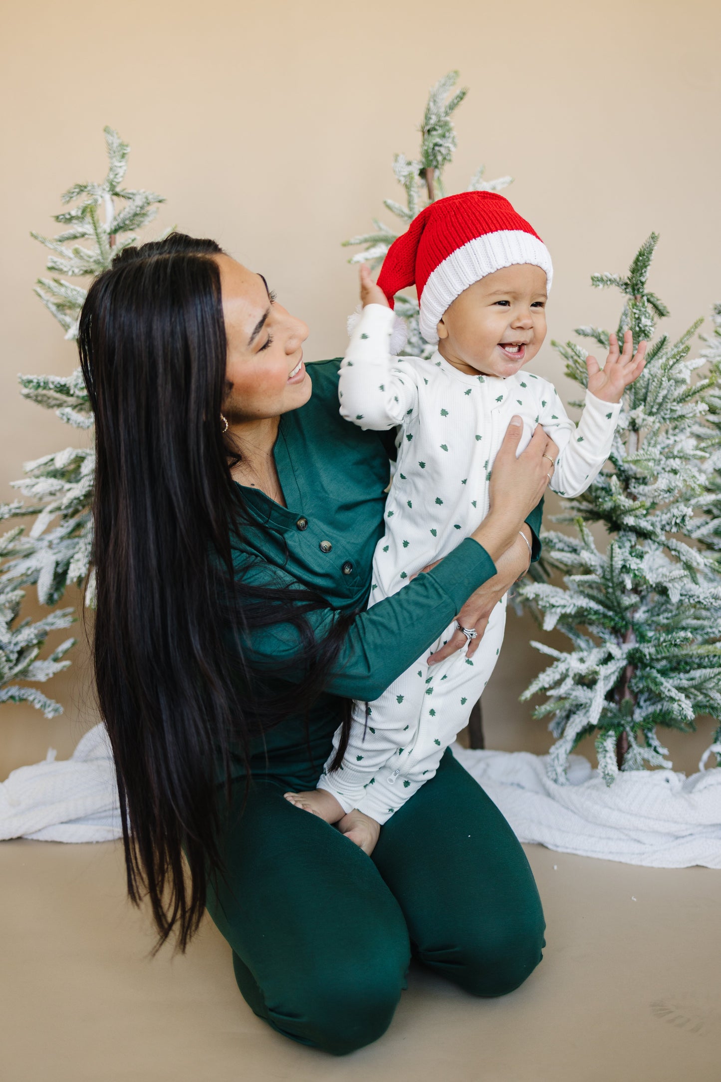 Tiny Trees Ribbed Bamboo Zippy Pajamas