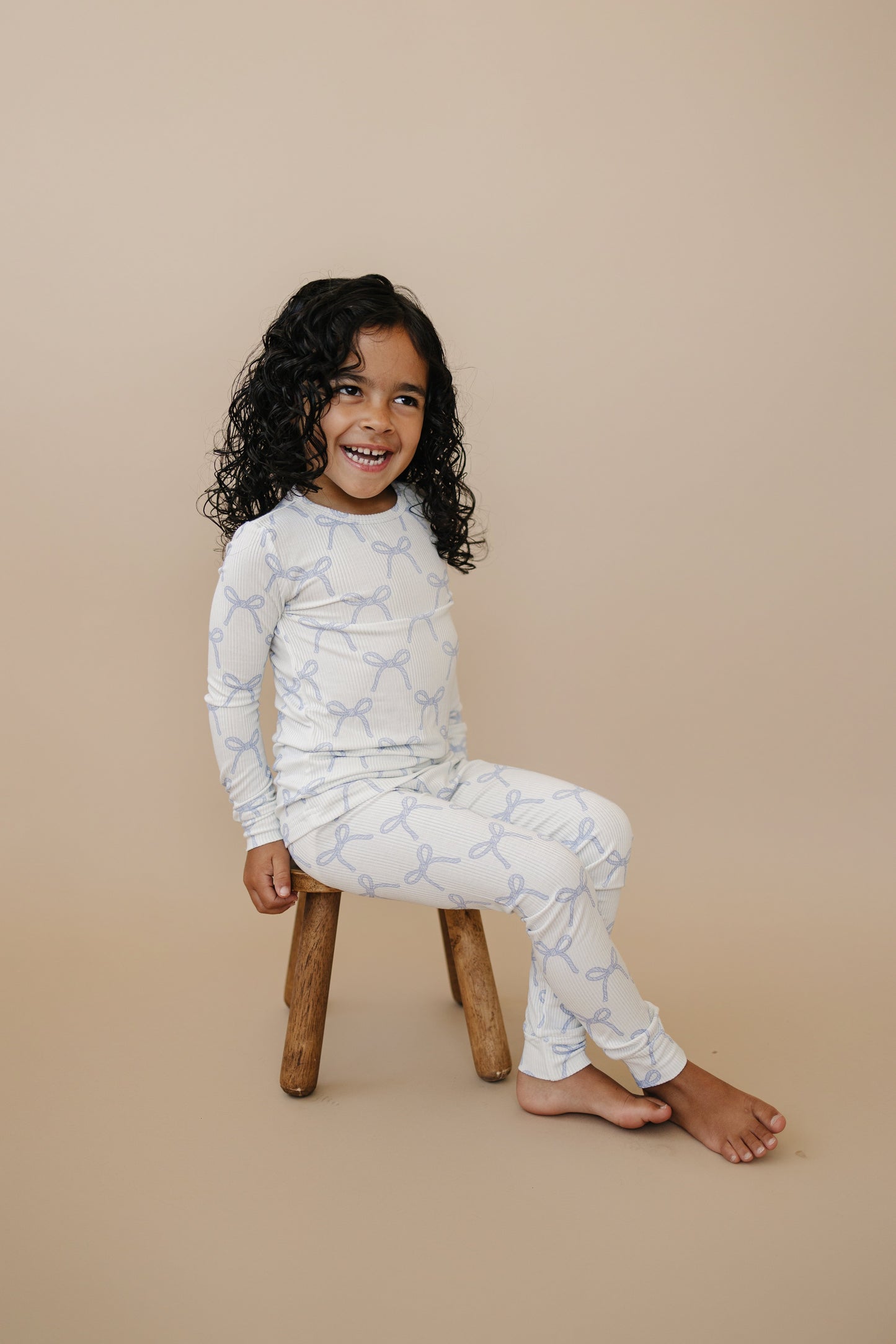 Blue Belle 2pc Ribbed Bamboo Pajamas