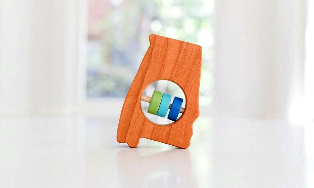 Alabama State Wooden Baby Rattle™