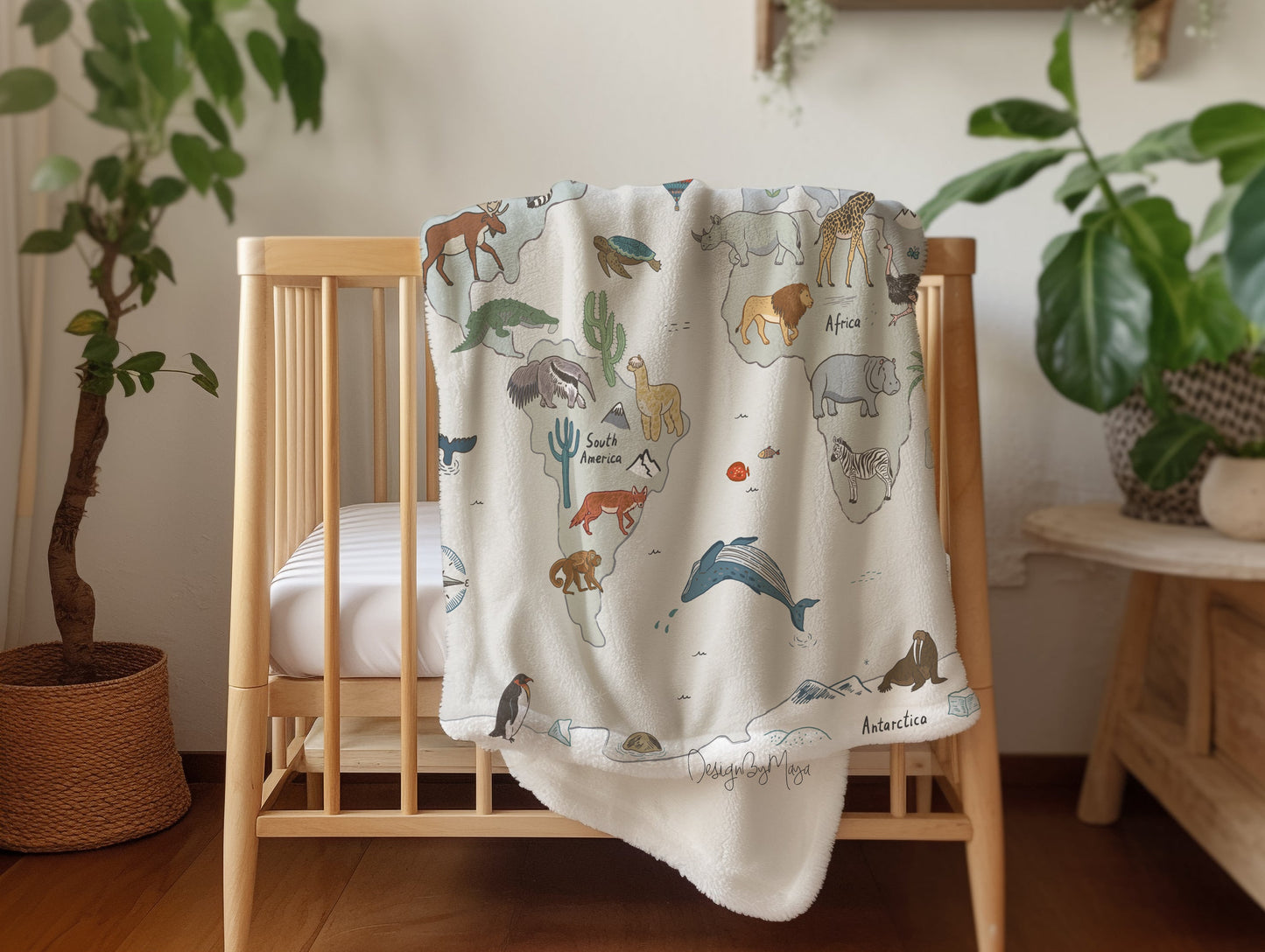 Baby Animals Alphabet - Vintage Baby Blanket