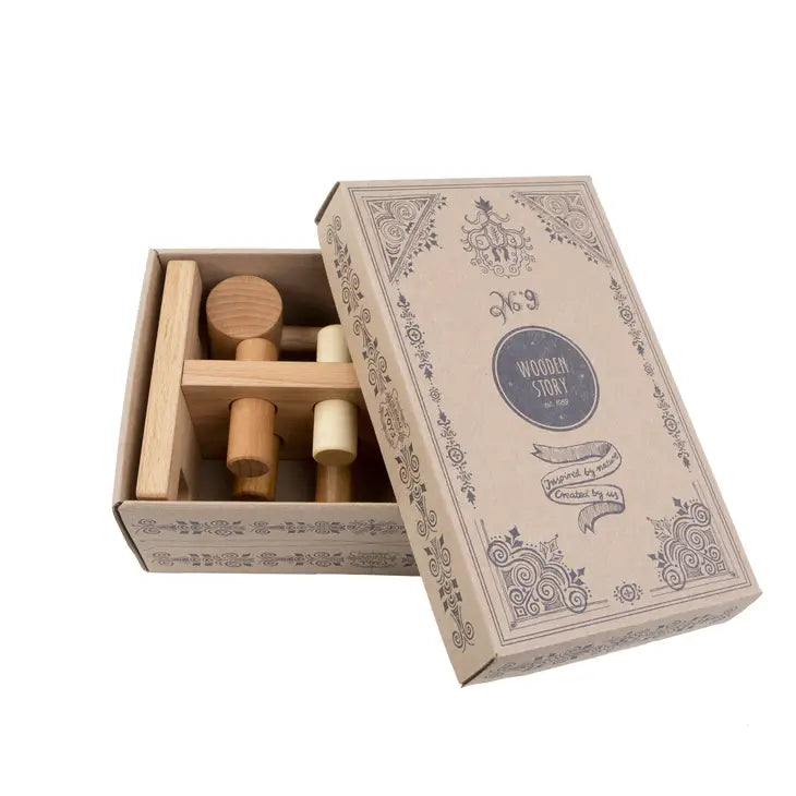 Pound-A-Peg Wooden Story Montessori Toy in Natural Wood