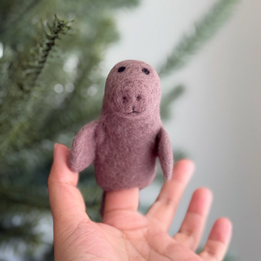 Felt Finger Puppet - Manatee