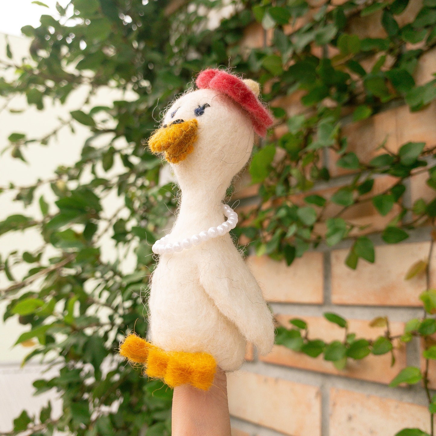 Felt Finger Puppets - Duck Couple on Honeymoon