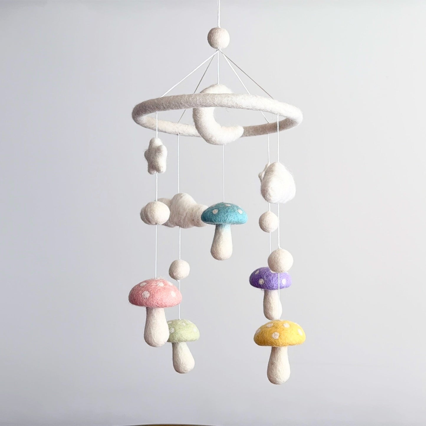 Felt Pastel Mushroom Baby Mobile