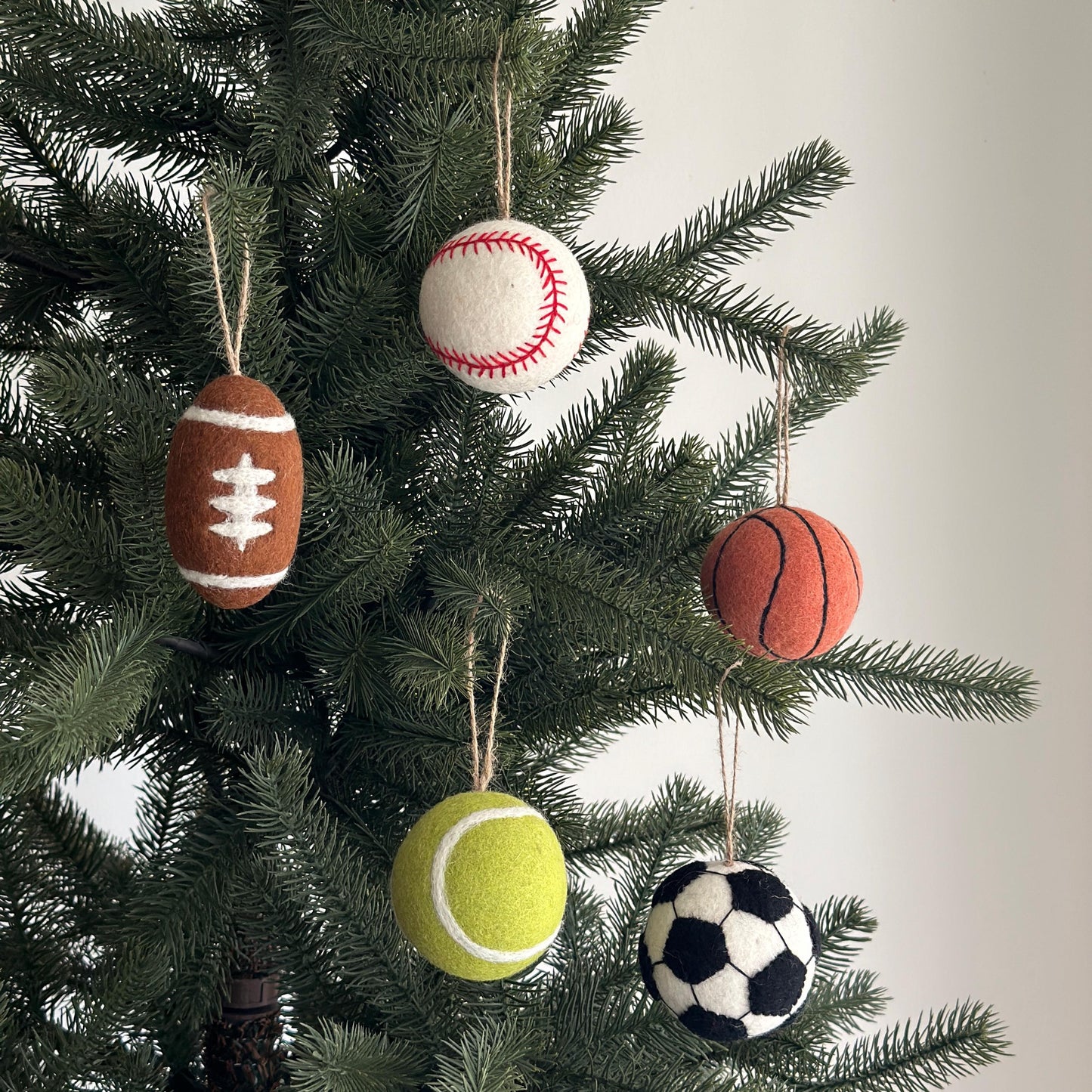 Felt Soccer Ball Ornament – Handmade Wool Sports Christmas Decoration