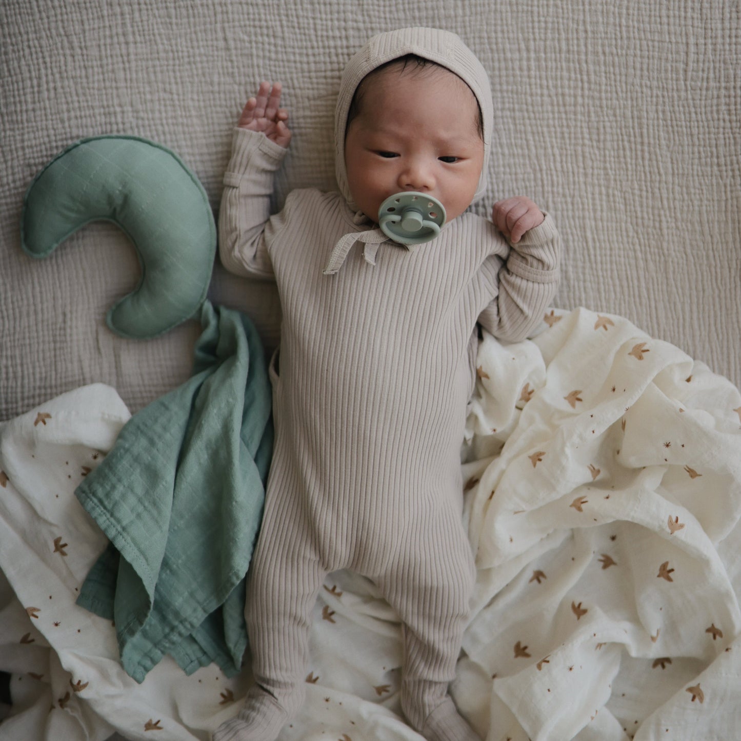 Organic Cotton Moon Lovey Blanket