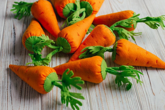 Carrot play food, felt food vegetables