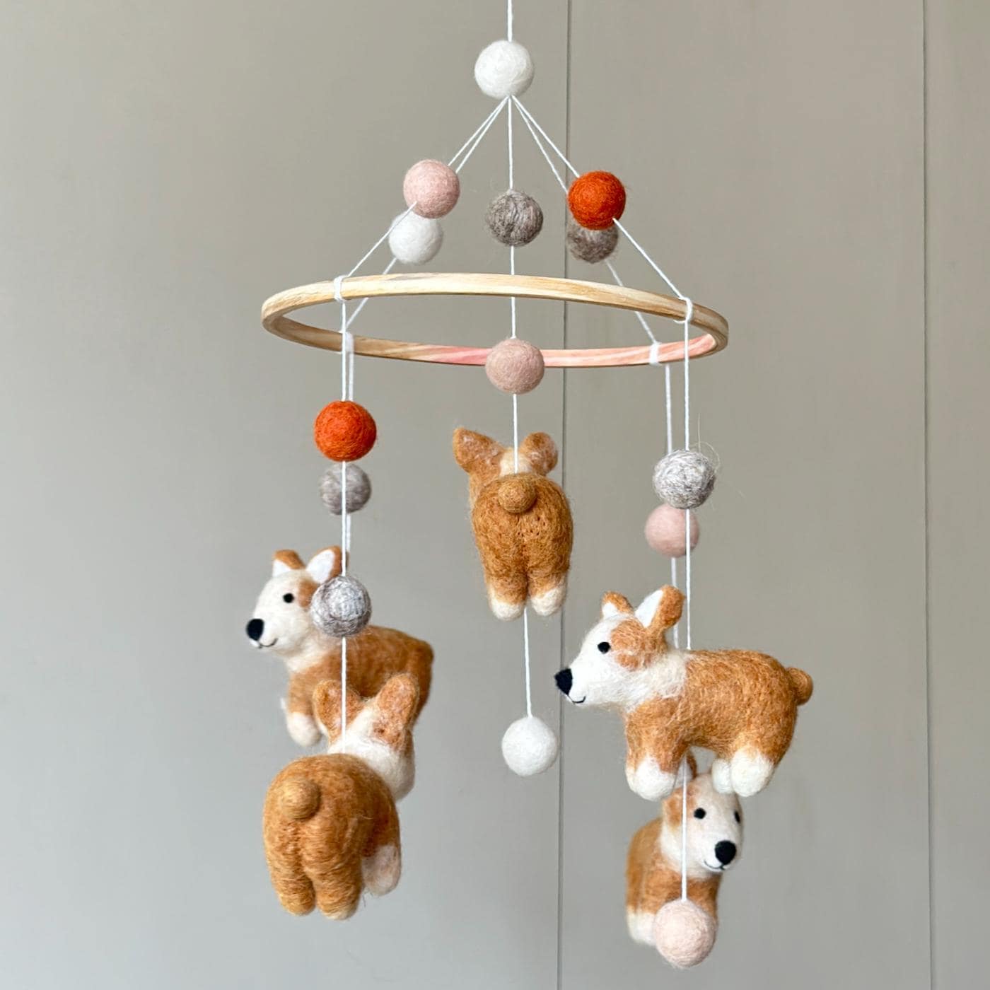 Felt Corgi Dog Baby Mobile